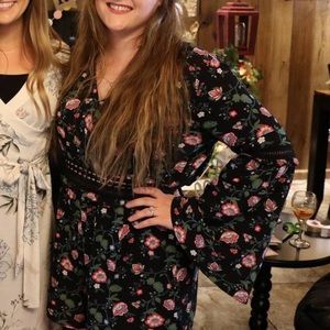 Long Sleeve Floral Romper